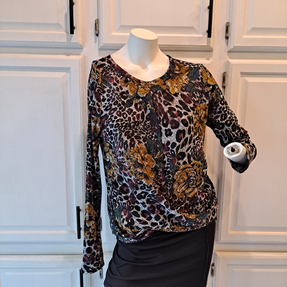 A. Byer Multicolor Floral Animal Print Blouse